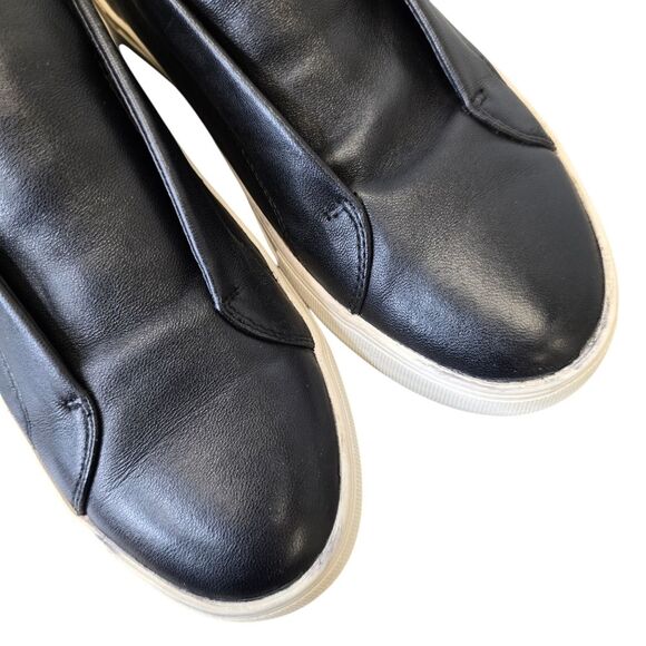 J/SLIDES Women's 7.5 Black Leather Casual Slip On Sneakers - Picture 5 of 15